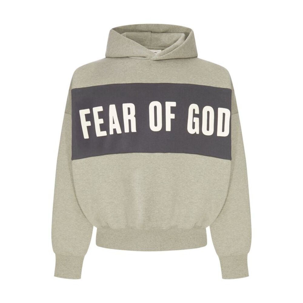 Fear Of God Essentials Men Color Block Hoodie With Front And Back Logo